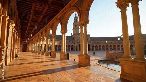 Seville Spain Architecture Columns Arches Building.