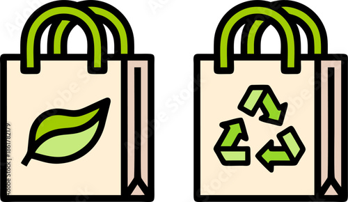 Eco Friendly Reusable Shopping Bag Icon
