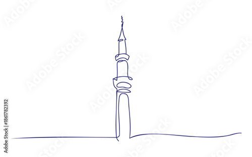 Elegant mosque minaret standing tall in serene landscape