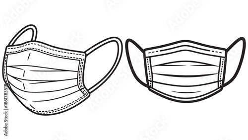 Medical surgical face masks for protection against airborne viruses in professional healthcare clinical settings and commercial pharmaceutical business environments for safety compliance.