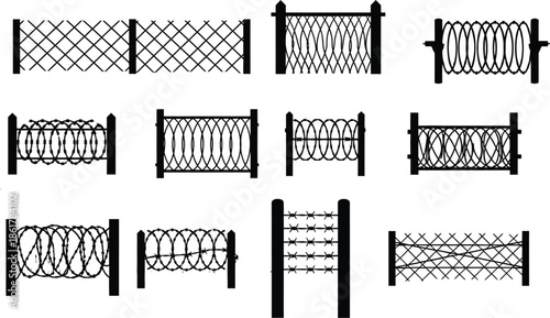 Various types of fences and gates for different uses and designs
