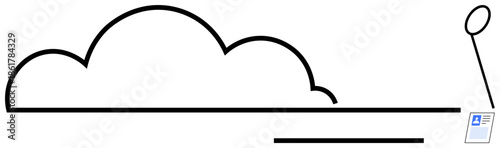 Cloud computing concept. Cloud computing ed with a cloud outline, connectivity symbol, and a device for modern technology. Cloud computing for data, applications, and storage. Usage in tech
