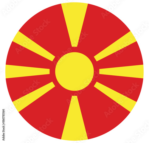 button North Macedonia flag icon vector illustration 