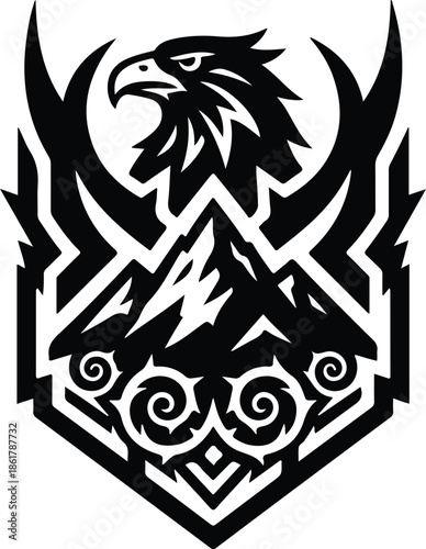 Wallpaper Mural Abstract Eagle Profile Minimalist Illustration Torontodigital.ca