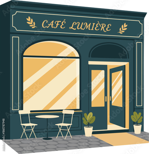 Wallpaper Mural Charming European Cafe Storefront Torontodigital.ca