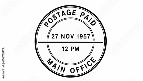 Vintage Postage Paid Stamp From 1957 Main Office.