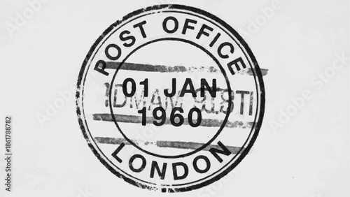 Vintage Post Office Stamp London January 1 1960.