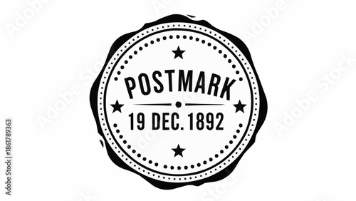 Vintage Postmark Stamp with Date 19 December 1892.