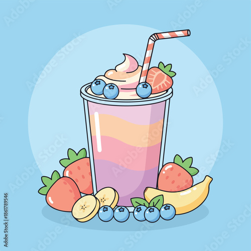 Wallpaper Mural Sweet Berry and Banana Smoothie Torontodigital.ca