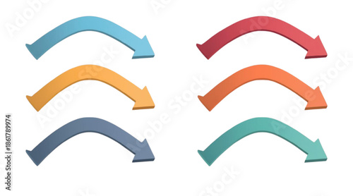 Curved Arrow Vector Set for Business and Marketing Design