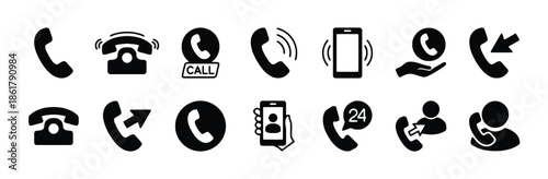 Phone and call black telephone mobile