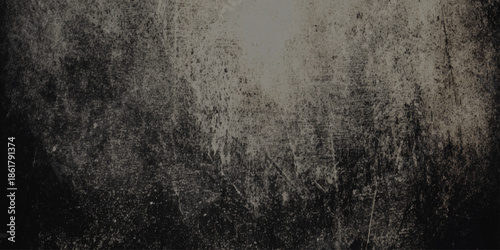 A heavily textured dark gray and beige abstract background with distressed and grunge elements visually dominating the frame