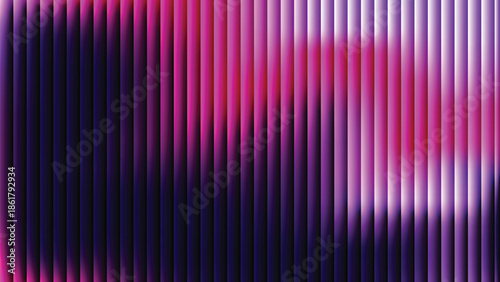 Glass ripple texture with dark gradient background and lilac light streaks. Futuristic distortion, moody abstract glow, reeded vertical blur. Vector illustration