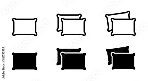 Pillow icons in various style on an isolated white background for your design project use exactly two hundred characters including spaces