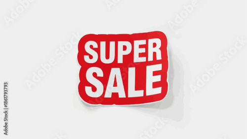 Super Sale Sticker on White Background.