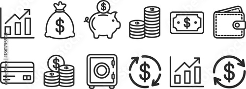 Black and white of financial and economic concepts