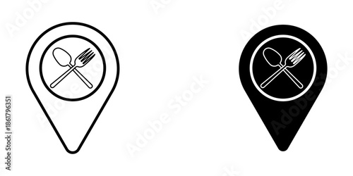 location of good places to eat or vector restaurants