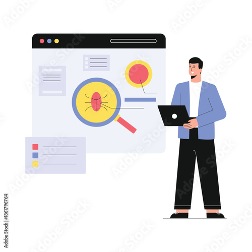 Bug Fixing Vector Illustration EPS 10 File
