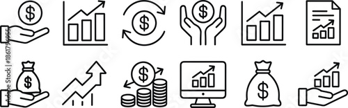 Black and white of financial growth and investment concepts