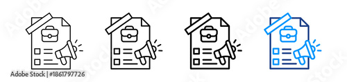 Job Vacancy Icon Different Style Outline Collection Set.