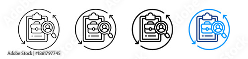 Hiring Process Icon Different Style Outline Collection Set.