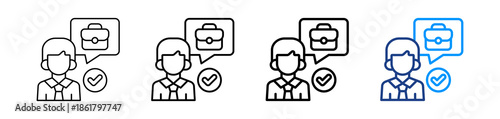 Job Candidate Icon Different Style Outline Collection Set.