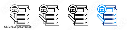 Job Requirement Icon Different Style Outline Collection Set.