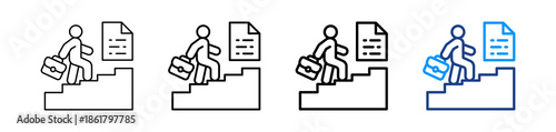 Career Planning Icon Different Style Outline Collection Set.