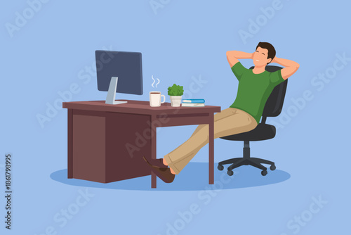 Man Resting At Desk