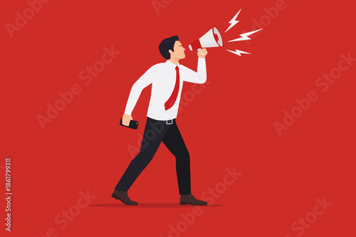 Business Man With Megaphone