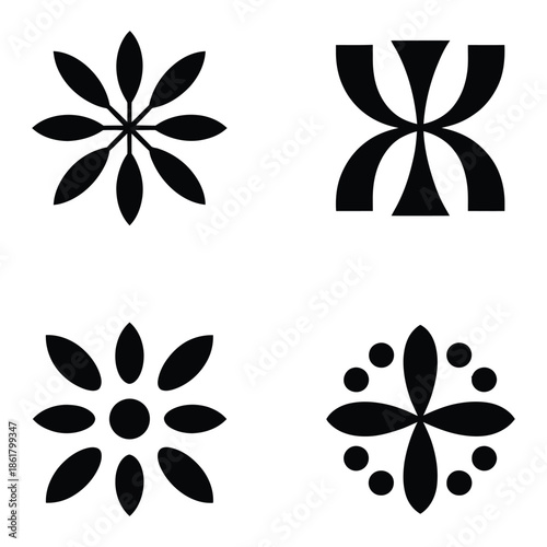 Scandinavian Culture Monogram Vector, Silhouette, Illustration