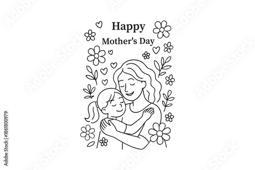Happy mother day on white background.