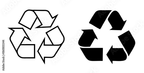 Recycling Symbol Showing Environmental Protection with Arrows Representing Reuse and Reduction in Waste Management Vector Icon