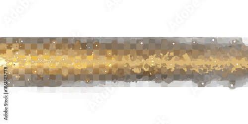 Abstract golden pixelated line stretching across a dark black background