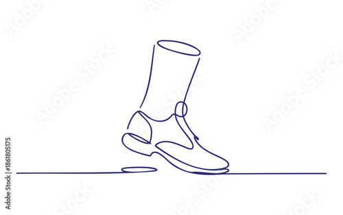 Stunning line art of a single elegant dress shoe with coin