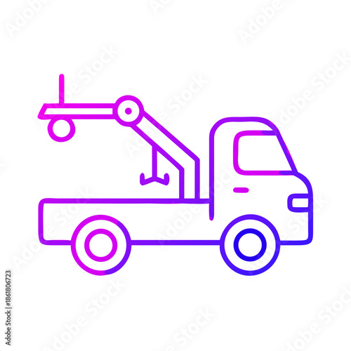 Towing truck in action