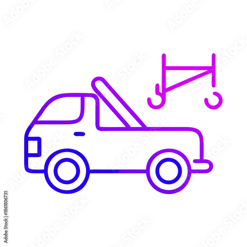 Vehicle being towed by tow truck