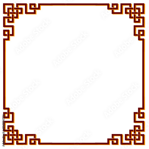 Tibetan Chinese Border Design Illustration 