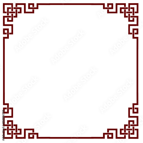Tibetan Chinese Border Design Illustration 