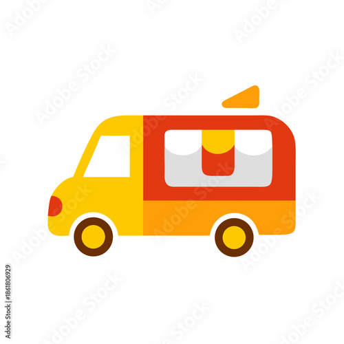 Vibrant food truck serving delicious meals