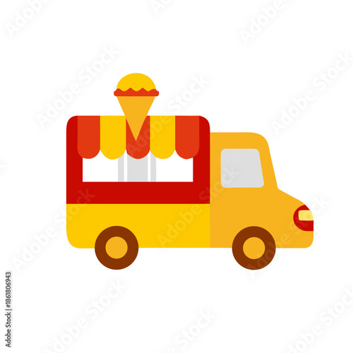 Bright ice cream truck
