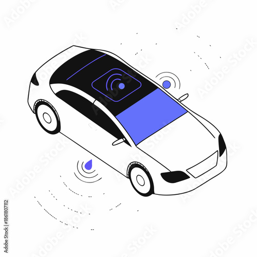 Modern car with advanced technology