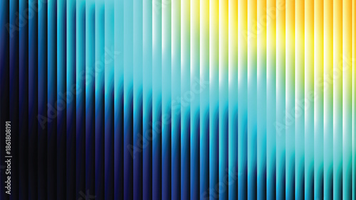 Glass ripple texture with dark gradient background and lilac light streaks. Futuristic distortion, moody abstract glow, reeded vertical blur. Vector illustration