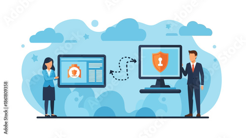 Secure digital data transfer between devices in a cloud environment