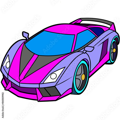 Colorful sports car