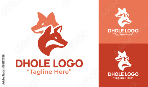 Dhole Logo Modern Minimalist Conservation Emblem