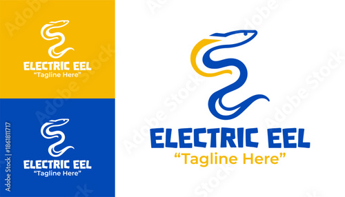 Electric Eel Logo Modern Minimalist Energy Identity