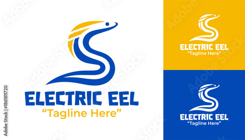 Electric Eel Logo Modern Minimalist Aquatic Emblem
