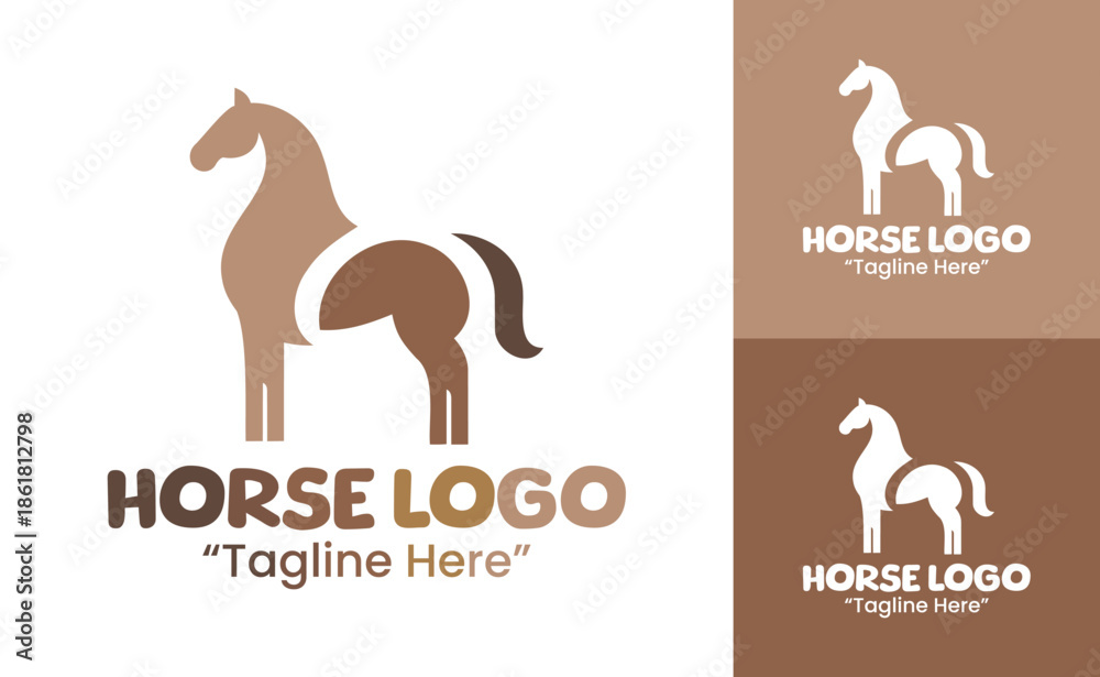 Obraz premium Standing Horse Logo Modern Minimalist Strong Emblem