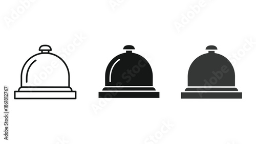 Three different shaded food dome icons
